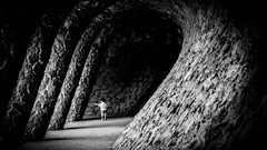 Black and white children Spain Parks barcelona grayscale