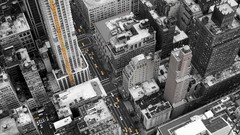 Black and white cityscapes selective coloring