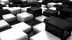 Black and white cubes abstract blocks digital art
