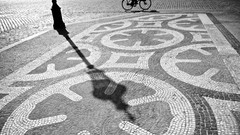 Black and white Denmark roads tiles grayscale