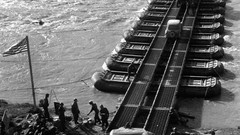 Black and white destruction soldiers Bridges monochrome 