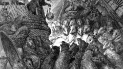 Black and white drawings artwork sketches fables Gustave Dore