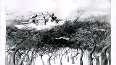 Black and white drawings dryad mythology surreal art