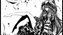 Black and white dress hats gap sitting monochrome bows legs 