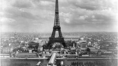 Black and white Eiffel Tower Paris retro retro art