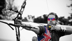 Black and white England colors arrows bows archery