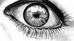 Black and white eyes monochrome drawings