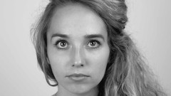 Black and white eyes woman close-up blondes