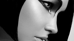 Black and white eyes woman faces