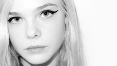 Black and white eyes woman faces Actress elle fanning