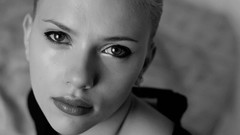 Black and white eyes woman Scarlett Johansson faces monochrome 