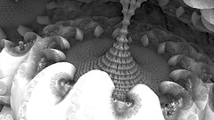 Black and white Fractals abstract Terminal graphite geometry 