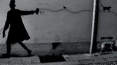 Black and white graffiti cats Italy Padova Kenny Random