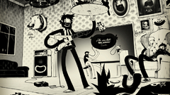 Black and white guitars