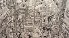 Black and white Guns monochrome drawings new york city artwork 