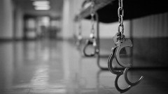 Black and white handcuffs