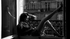 Black and white legs brunettes models