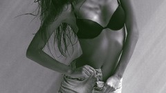 Black and white lingerie brunettes models bra vika levina 