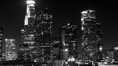 Black and white Los Angeles buildings cityscapes