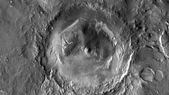 Black and white Mars crater monochrome