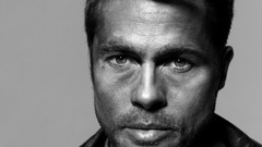 Black and white Men Actors Brad Pitt faces