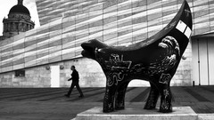 Black and white Men Museum monochrome architecture Liverpool 