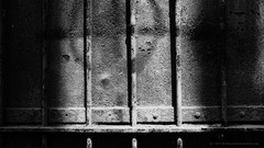 Black and white Metallic rust bars rusted