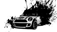 Black and white mini splashes Mini Cooper