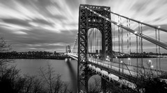 Black and white modern Bridges architecture USA cityscapes new 