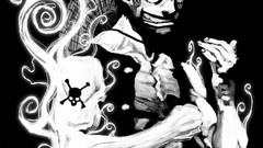 Black and white monkey d luffy One Piece (anime)