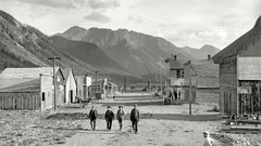 Black and white monochrome architecture historic western
