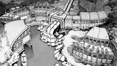 Black and white monochrome cities halo halo reach concept art 
