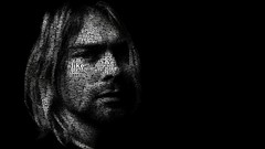 Black and white mosaic kurt cobain artwork typographic portrait 