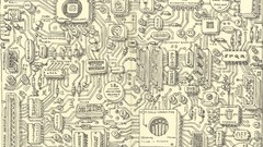 Black and white motherboards monochrome drawings electronic 