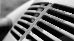 Black and white old cars rust Volkswagen perspective rusted 