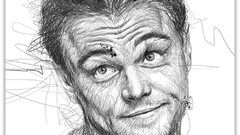 Black and white paint close-up Leonardo DiCaprio faces painted 