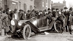 Black and white past accident old cars USA Amin Peyrovi