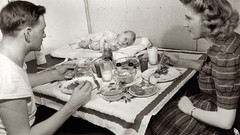Black and white past old Breakfast baby USA Amin Peyrovi