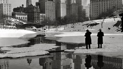 Black and white past old reflections USA new york city Amin 