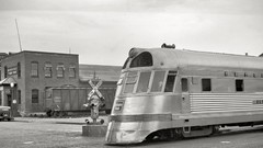 Black and white past old USA trains Amin Peyrovi