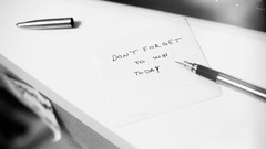 Black and white pens motivation indoors