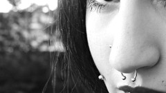 Black and white piercings grayscale