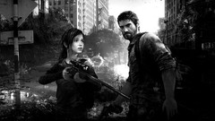 Black and white playstation 3 the last of us Ellie Joel sony 
