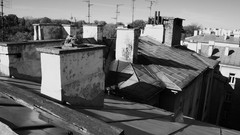 Black and white Poland cities Polish lublin