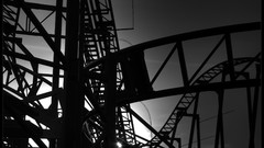 Black and white roller coasters