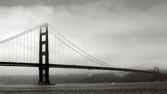 Black and white San Francisco architecture golden gate bridge