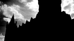 Black and white Scotland silhouettes monochrome architecture 