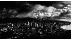 Black and white Seattle cities