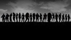 Black and white silhouettes mass effect Band Of Brothers