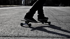 Black and white Skateboarding monochrome skates